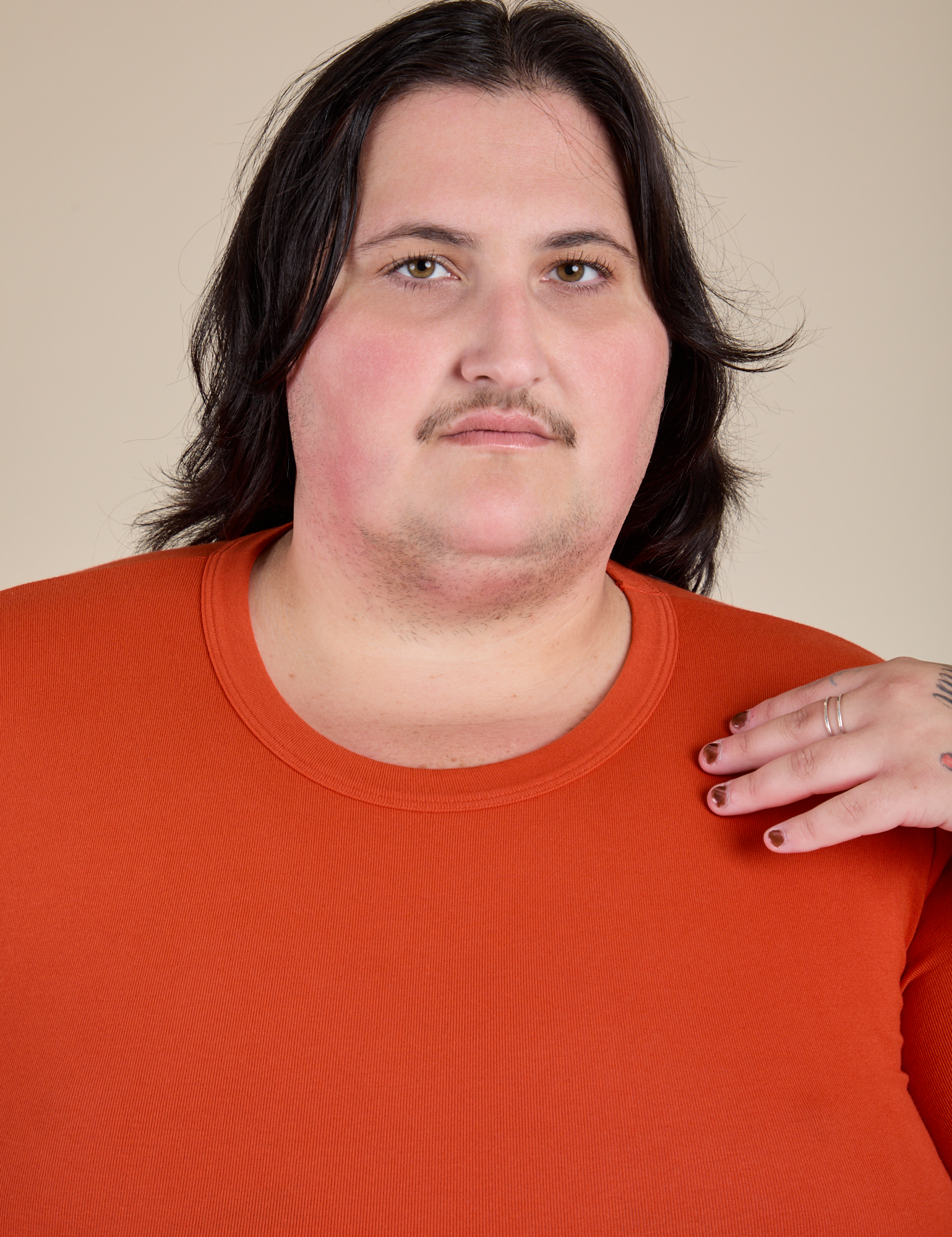 Long Sleeve Baby Tee - Chili Red