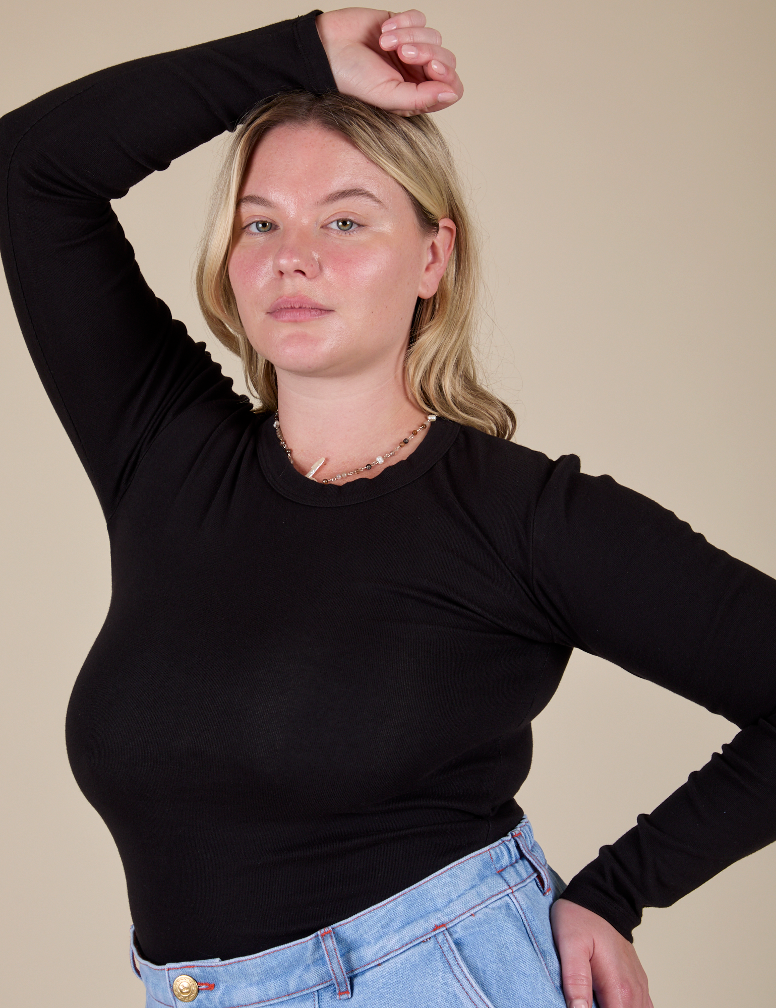 Long Sleeve Baby Tee - Basic Black