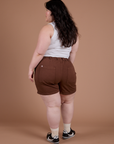 Classic Work Shorts in Fudgesicle Brown back view on Ashley