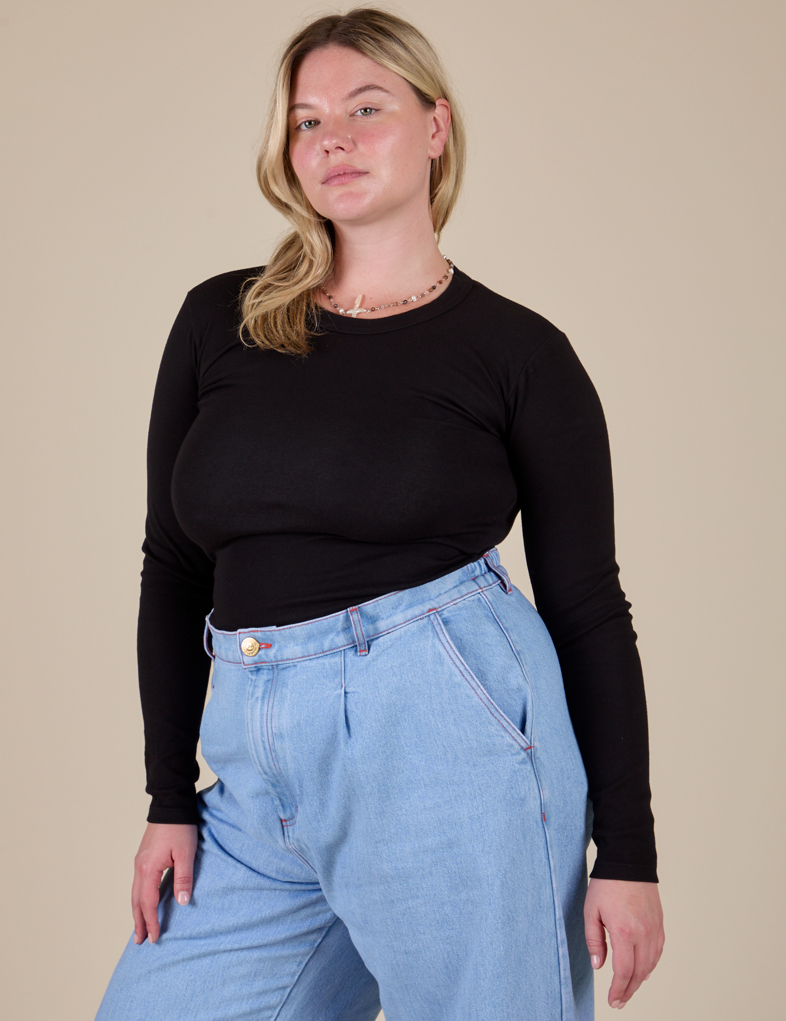 Long Sleeve Baby Tee - Basic Black