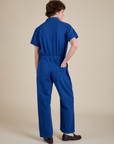 Short Sleeve Jumpsuit in Royal Blue back view on Quinn