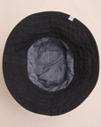 Wide Brim Denim Bucket Hat in Basic Black bottom view