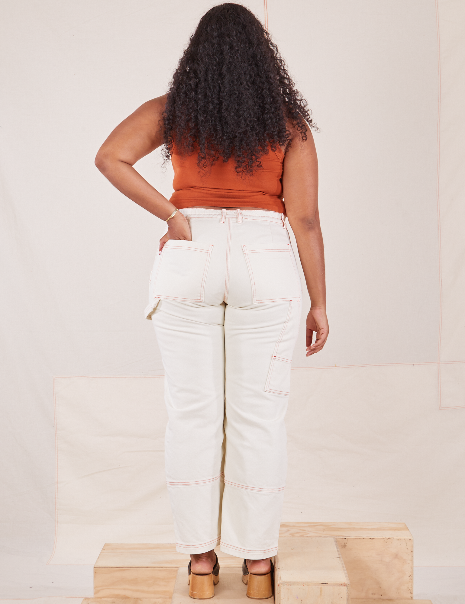 Back view of Carpenter Jeans in Vintage Tee Off-White on Meghna
