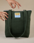 Over-Shoulder Zip Mini Tote in Swamp Green