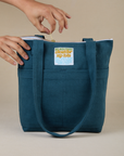 Over-Shoulder Zip Mini Tote in Lagoon
