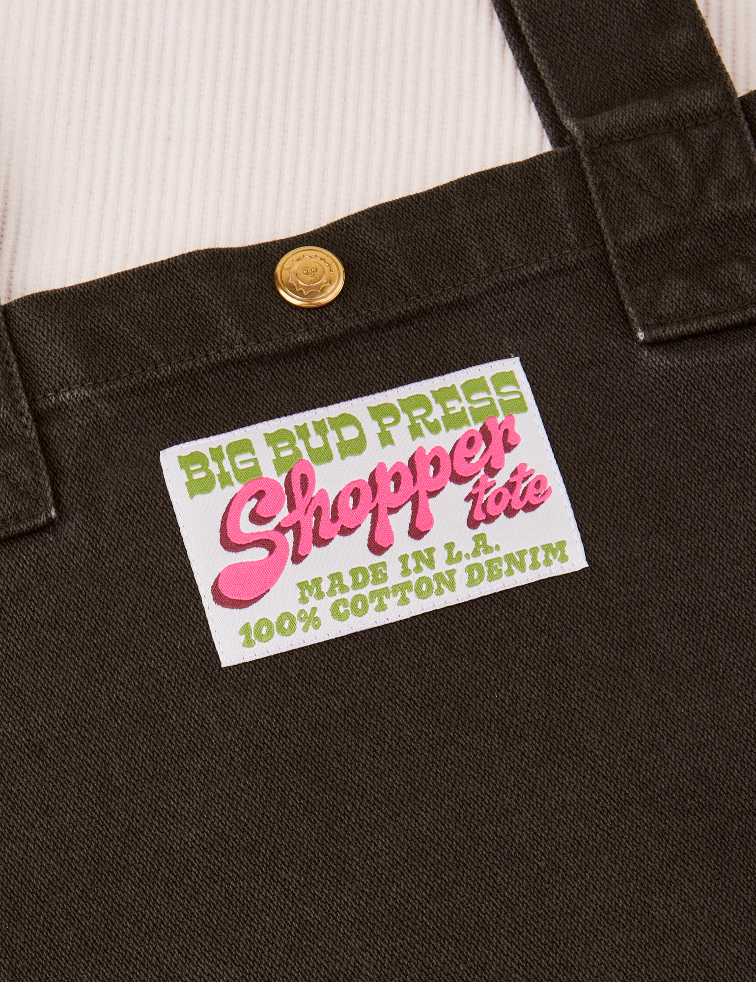 Espresso Brown Shopper Tote close up
