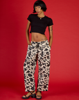 Drop Pocket Pants - Cow Print