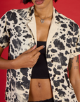 Pantry Button-Up - Cow Print