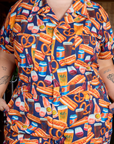 Short Sleeve Jumpsuit - Hot Dog & Beer & Wine & Pretzels