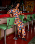 Short Sleeve Jumpsuit - Hot Dog & Beer & Wine & Pretzels