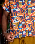 Hot Dogs & Beer & Wine & Pretzels Pantry Button-Up