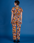 Short Sleeve Jumpsuit - Hot Dog & Beer & Wine & Pretzels
