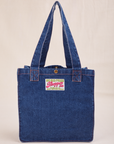 Denim Shopper Tote Bag in Dark Wash