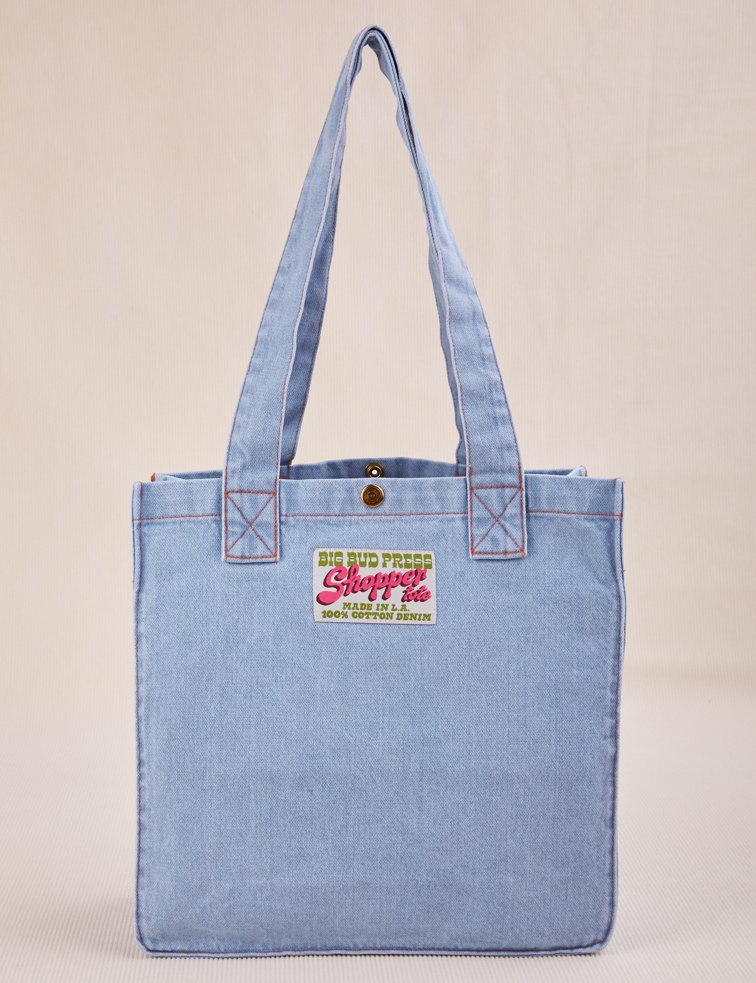 Denim Shopper Tote Bag in Light Wash