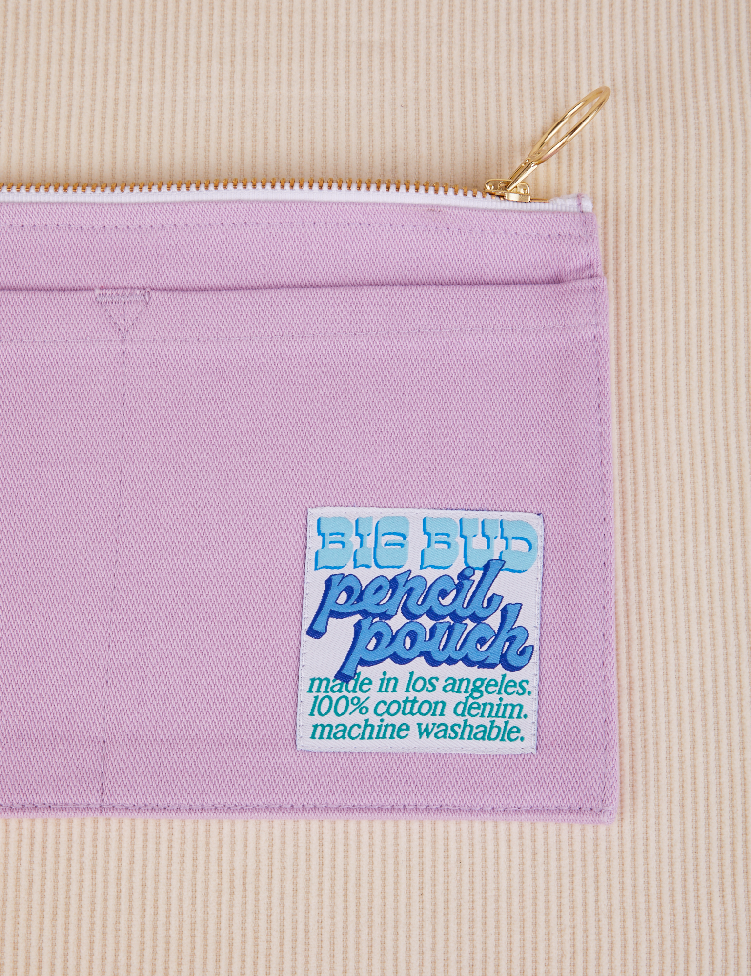 Close up of Pencil Pouch in Lilac Purple