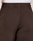 Back close up of Heavyweight Trousers in Espresso Brown on Jesse.