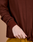 Long Sleeve Burly Tee - Brown/Maroon Stripe