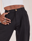 Jerrod is wearing Long Heavyweight Trousers Basic Black