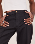 Western Pants in Basic Black front close up on Jerrod