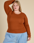 Juliet in the Burnt Terracotta Long Sleeve Baby Tee