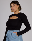 Porthole Long Sleeve Tee - Basic Black