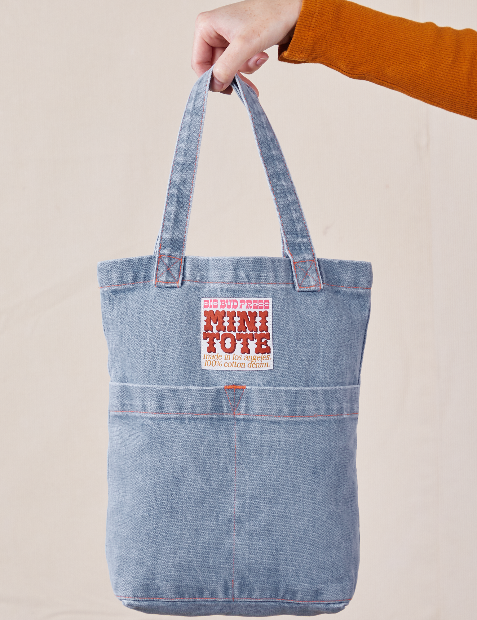 Denim Mini Tote Bag in Light Wash