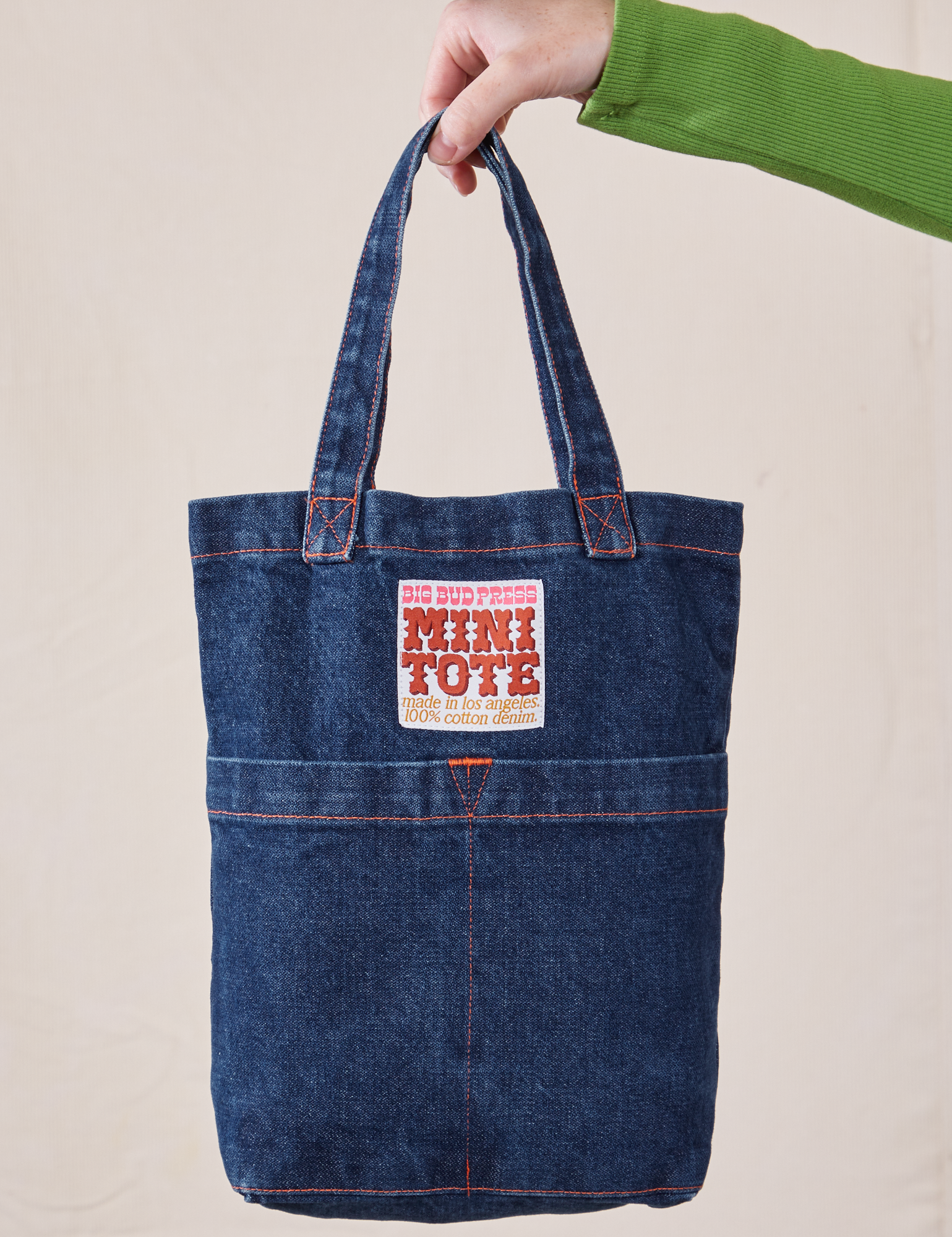 Denim Mini Tote Bag in Dark Wash