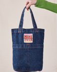 Denim Mini Tote Bag in Dark Wash