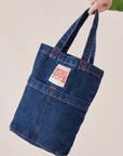 Denim Mini Tote Bag in Dark Wash