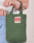 Dark Emerald Green Mini Tote Bag on Ashley's arm