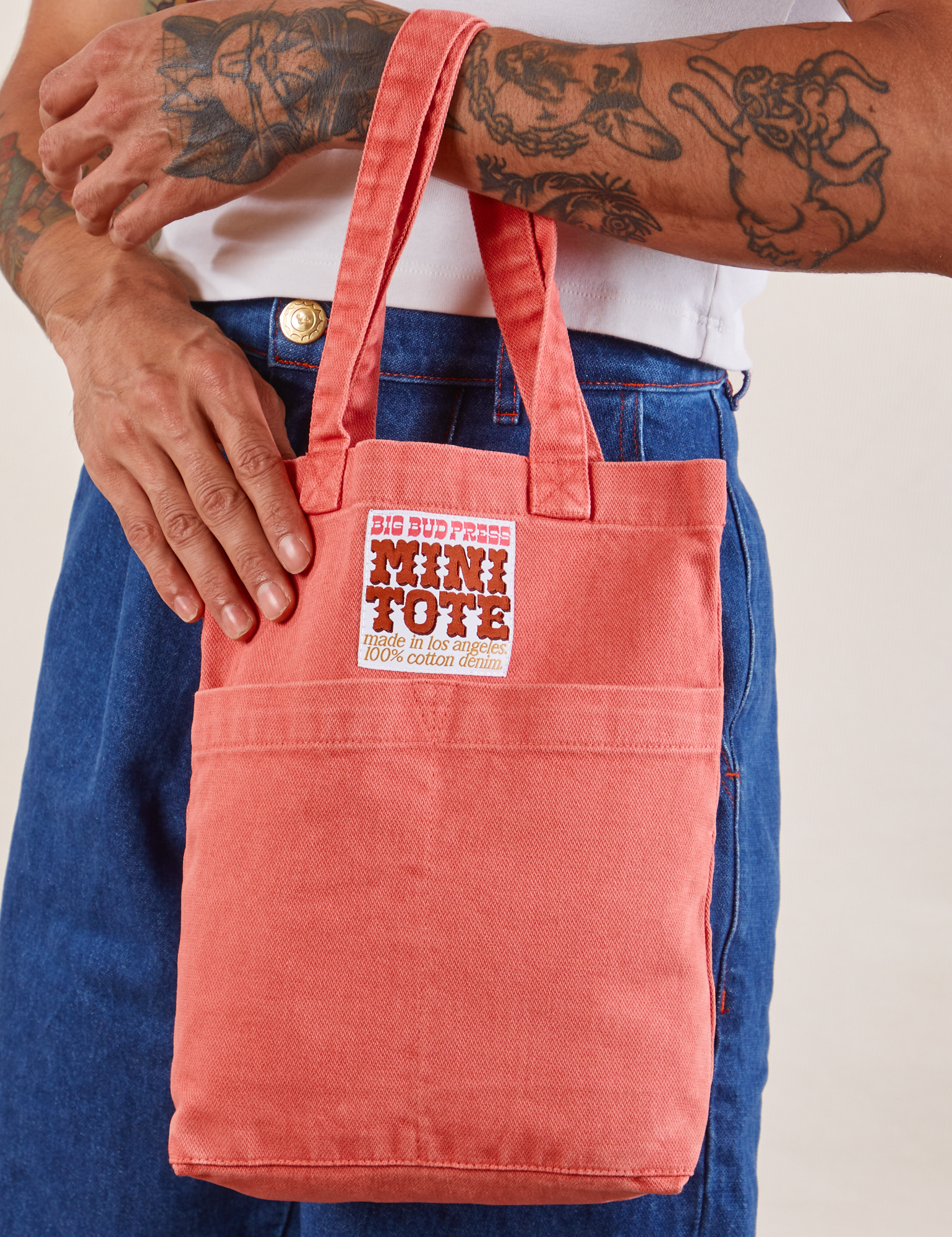 Mini Tote Bag in Raspberry Sorbet on Jesse's arm