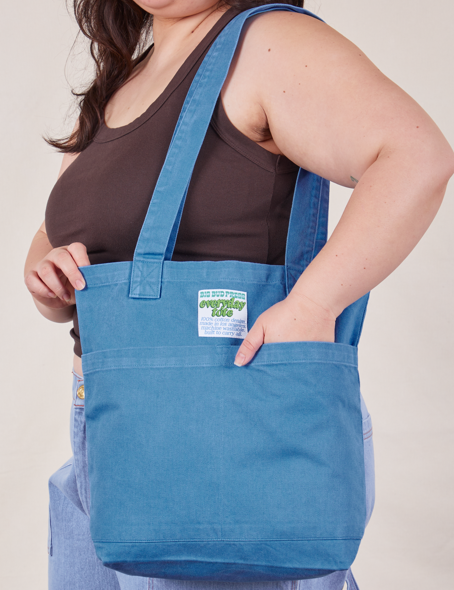 Greek Blue Everyday Tote worn by Ashley