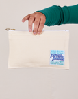 Pencil Pouch in Vintage Off-White held by model
