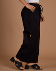 Drop Pocket Cargo Pants - Basic Black