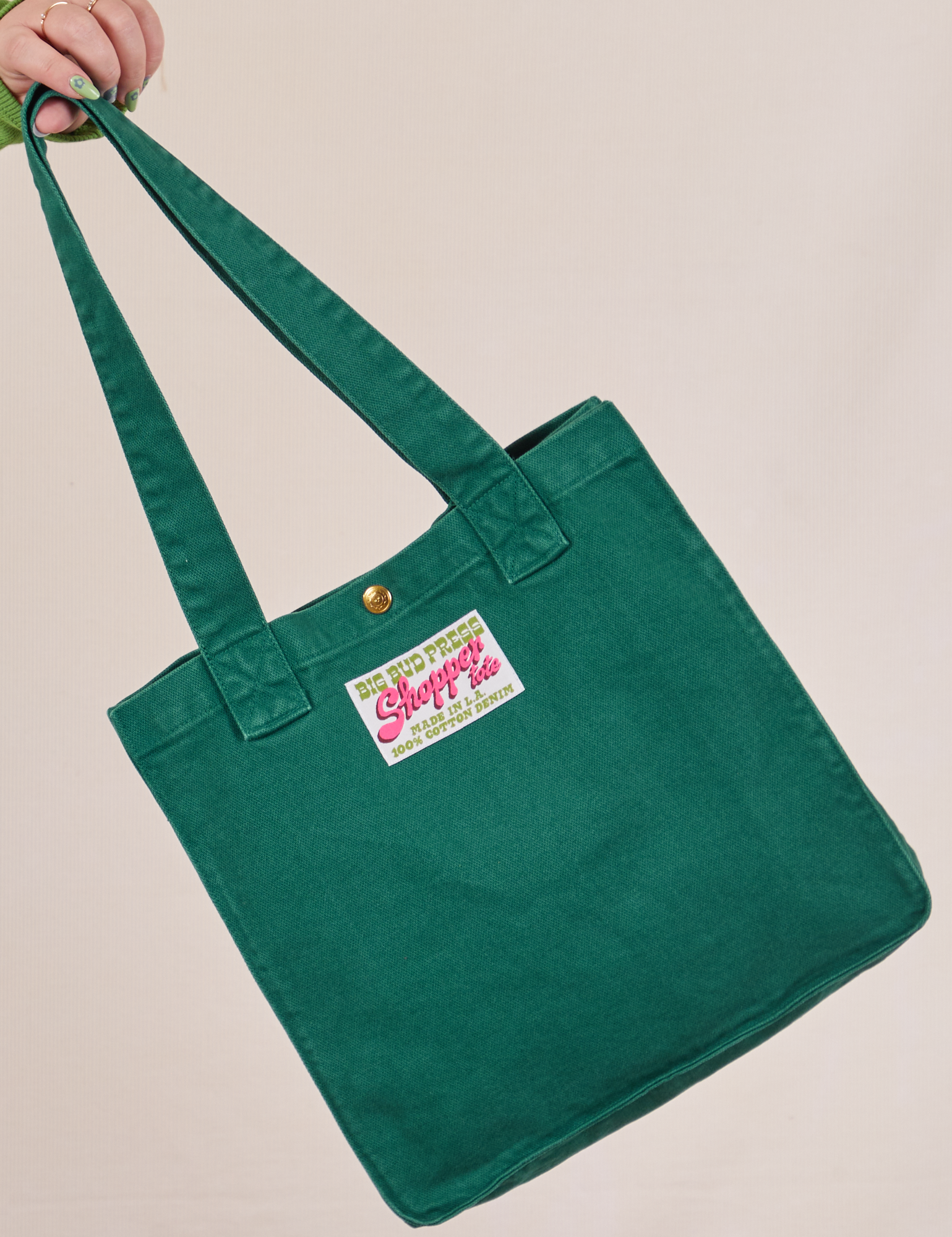 Shopper Tote Bag in Hunter Green