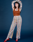 Sydney is 5’9” and wearing M Work Pants in Rainbow Stripe Work Pants in Rainbow Stripe