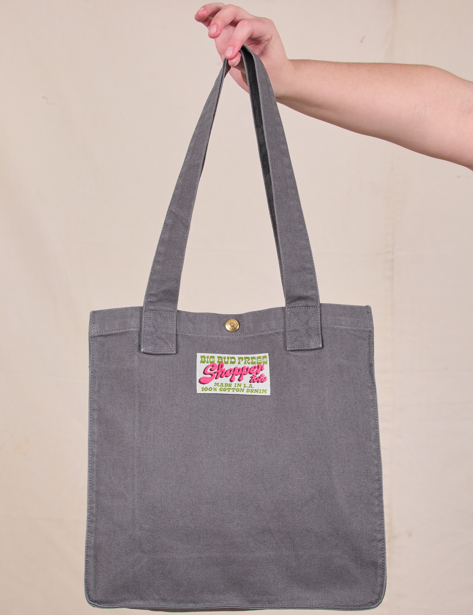 Shopper Tote Bag in Washed Grey