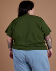 Burly Tee in Evergreen back view on Sam