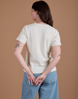Burly Tee in Vintage Tee White back view on Alex