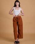 Try-A-Style Corduroy Drop Pocket Cargo Pants - Burnt Terracotta *FINAL SALE*