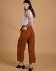Try-A-Style Corduroy Drop Pocket Cargo Pants - Burnt Terracotta *FINAL SALE*