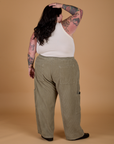 Try-A-Style Corduroy Drop Pocket Cargo Pants - Khaki Grey *FINAL SALE*