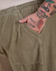 Try-A-Style Corduroy Drop Pocket Cargo Pants - Khaki Grey *FINAL SALE*