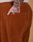 Try-A-Style Corduroy Drop Pocket Cargo Pants - Burnt Terracotta *FINAL SALE*
