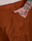 Try-A-Style Corduroy Drop Pocket Cargo Pants - Burnt Terracotta *FINAL SALE*