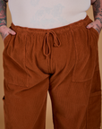 Try-A-Style Corduroy Drop Pocket Cargo Pants - Burnt Terracotta *FINAL SALE*