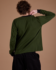 Long Sleeve Burly Tee - Evergreen/Black Stripe