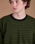 Long Sleeve Burly Tee - Evergreen/Black Stripe