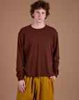 Long Sleeve Burly Tee - Brown/Maroon Stripe