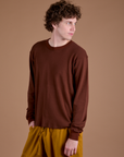 Long Sleeve Burly Tee - Brown/Maroon Stripe